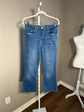 FRAME Le Crop Mini Boot Raw Hem High-Rise Jeans Size 31